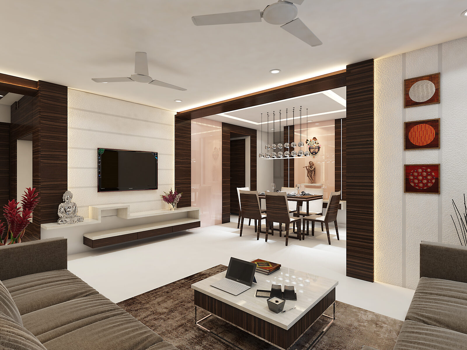Warm Wood Living Room